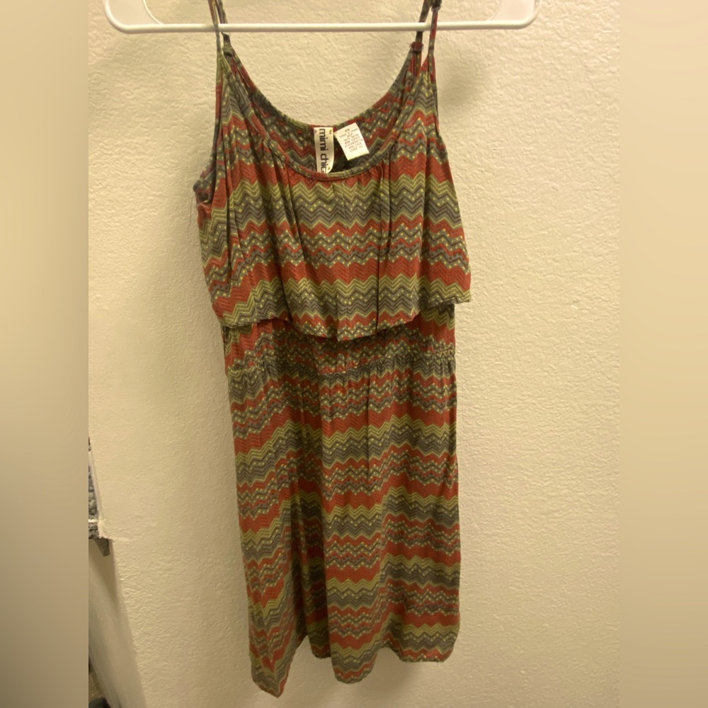 Mimi Chica Ladies Dress Juniors size XS/0 Cheugy Chevron Print